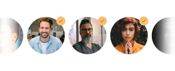 A row of shortlisted tutor photos with verified badges