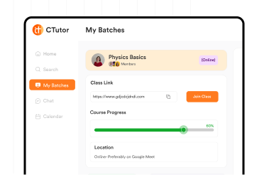 The My Batches screen in the CTutor app