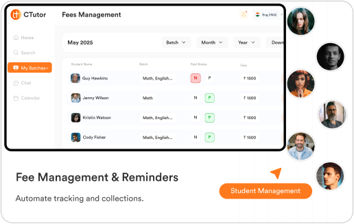 CTutor fee management with automated reminders and student management