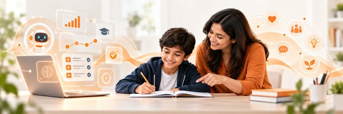 Student learning with AI support and guidance from a human teacher