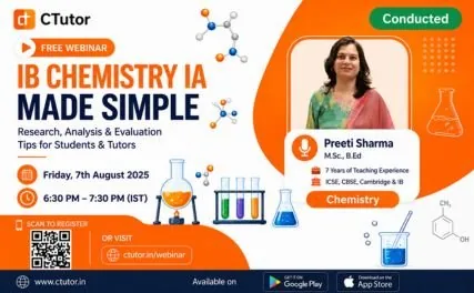 IB Chemistry IA Made Simple webinar poster with Preeti Sharma